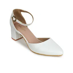 Shezone Pointed Toe Block Pumps With Ankle Loop image 2