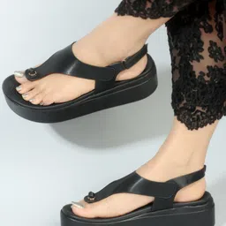 ELLE Open Toe Flatform Heels-15