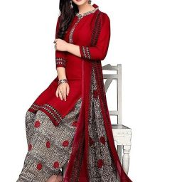 Unstitched Cotton Blend Salwar Suit Material Solid, Printed, Self Design-image-32