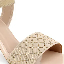 Action Embellished Block Heels With Backstrap image 5
