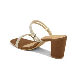 XE Looks Embellished Open Toe Block Heels image 5