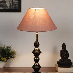 Devansh Grey Textured Table Lamps With Iron Base image 2