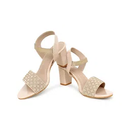 Action Embellished Block Heels With Backstrap image 2