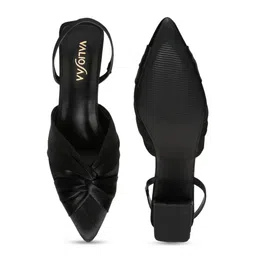 VALIOSAA Pointed Toe Knotted Mules With Backstrap image 4
