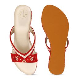 NR By Nidhi Rathi Embellished Open Toe Wedge image 5