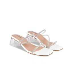 Shoetopia Embellished Party Open Toe Block Heels image 5