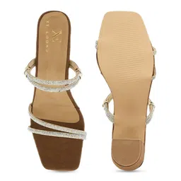 XE Looks Embellished Open Toe Block Heels image 2