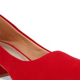 Style Shoes Pointed Toe Suede Work Block Pumps image 5