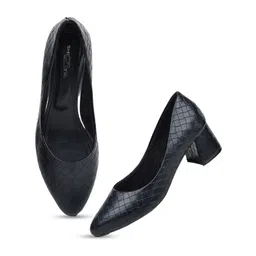 Shezone Textured Block Pointed Toe Pumps image 2