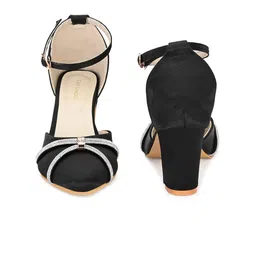 CLOG LONDON Pointed Toe Embellished Block Heels With Ankle Loop image 3