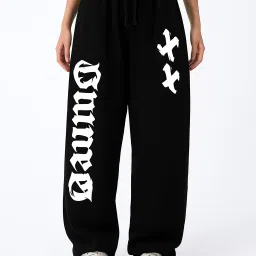 Women Graphic Print Black Track Pants-image-27