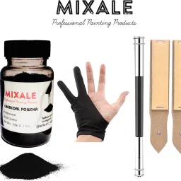Drawing Charcoal Powder With Sketching Glove & Extender And Sand Paper Combo-image-60