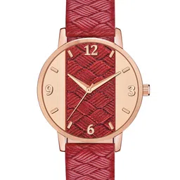 PERCLUTION ENTERPRISE Women Maroon Printed Dial & Leather Straps Analogue Watch PE399-image-85