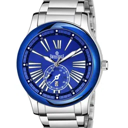 SWISSTYLE Men Blue Patterned Dial Bracelet Style Straps Analogue Watch SS-GR812-BLU-CH-17