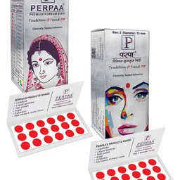 PERPAA Set of 2 Red Velvet Kumkum Bindi Box with 15 Flaps Each - Size 02-73