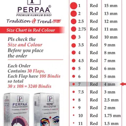 PERPAA Set of 2 Red Velvet Kumkum Bindi Box with 15 Flaps Each - Size 7 image 4