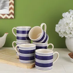 VarEesha Blue & Off-White 6-Pieces Printed Ceramic Cups Set-12