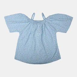 V-Mart Floral Printed Cold-Shoulder Cotton Top-image-88