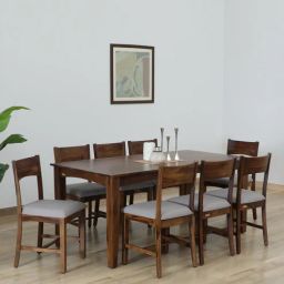 woodsworth from pepperfry Biscay Sheesham Wood 8 Seater Dinning Set In Scratch Resistant Provincial Teak Finish-picture-1