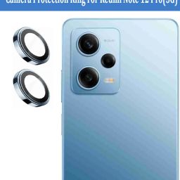 ZYXO Back Camera Lens Ring Guard Protector for Redmi Note 12 Pro 5G [Sera Blue Metal Alloy Camera Ring with 9H Glass] Set of 1-image-2