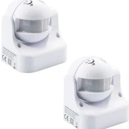 Divinext 2pc Combo 220v 180° Automatic Wall-Mount PIR Motion Sensor Switch With Light Sensor 180 Degree Plastic Wall Mounting Energy Saving Sensor Power Saving Switch LUX Adjustment PIR Motion Switch with Light SET OF 2 Wireless Sensor Security System-38