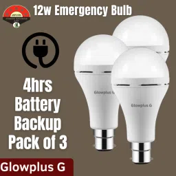 12W Emergency Bulbs (Pack of 3) | Smart Charging & High Brightness 3 hrs Bulb Emergency Light-18