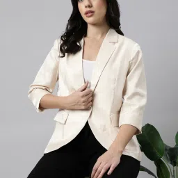 Women Solid Single Breasted Casual Blazer-image-42