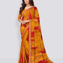 Geometric Print, Printed, Embellished Bollywood Georgette, Chiffon Saree-picture-17