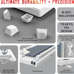 EVOFOX Ronin TKL RGB Mechanical Wireless Tenkeyless Desktop Keyboard Compatible with Desktop, Laptop, Mac image 5