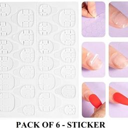 6 Sheets Nail Tabs (6x72 pcs) - Double-Sided Transparent Adhesive for Fake Nails-image-45
