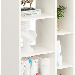 furneaser Lancy Open Bookshelf Rack for Books, Corner Display Bookcase, Engineered Wood Semi-Open Book Shelf image 3
