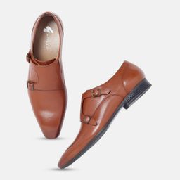 GABICCI Men Textured Leather Formal Monk Shoes-image-99