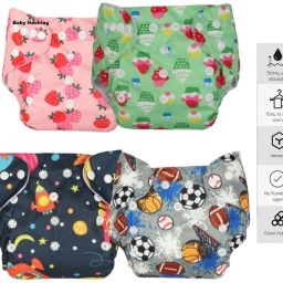 Reusable ,washable cloth diaper with absorbent insert (4 Pc)-28