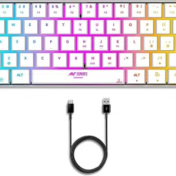 Ant Esports MK 1500 Mini / 60% Pro RGB, Type-C Charging, 1000 mAh battery, Membrane Wireless Tenkeyless Gaming Keyboard Compatible with Desktop, Laptop, Mac Easy to Use,Plug and Play,Quick, Comfy Durable body image 5