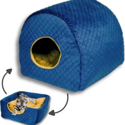2-in-1 Sofa Cum House For Cats & Pups | Royal Blue Cat House-image-22