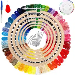 Embroidery Material Start Kit for Cross Stitch Hand Embroidery Beginner Supplies Embroidery Hoop-image-65