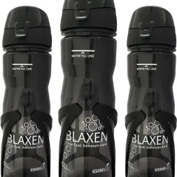Blaxen Water Bottle Black Cap with cage 3 Pcs (1SET) 650 ml Bottle-picture-30