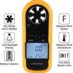 Digital Anemometer Air Flow Wind Speed Meter Air Velocity & Air Temperature Meter AM-4201 GM8901 with Thermometer Temperature, Velocity bar Graph Surf & Backlight Digital Anemometer-image-45