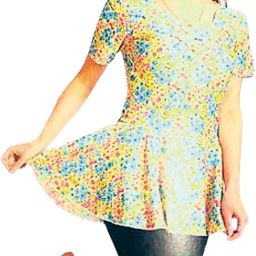 One Piece Swimming Dress with Pads, Half Sleeves I 3/4 Leggings Printed Women Swim-dress Multicolor Swimsuit-image-16