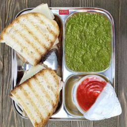 hazel Pav Bhaji Plates for Restaurant |Nasta Plate Set of 6 |Steel Compartment Plate Set | Steel Plate With Compartments for Event, Party| 22 cm-picture-32