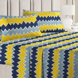 160 TC Microfiber Double Self Design Flat Bedsheet-image-63