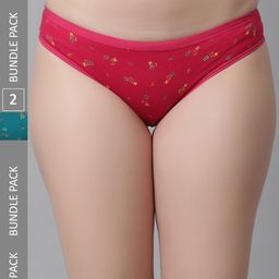 KEX Women Pack Of 2 Floral Printed Pure Cotton Hipster Briefs-image-63