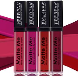 PERPAA Set of 4 Matte Me Ultra Smooth Matte Long Lasting Liquid Lipsticks - 5 ml each image 1