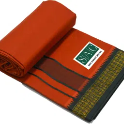 SAC SHREE APARAJEET CREATIONS Men's Red Colour Trendy & Traditional Embroidered Border Cotton Men's Dhoti Embroidered, Self Design, Solid Men Dhoti-picture-19