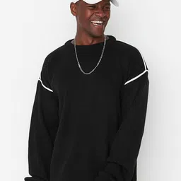 Trendyol Men Black Round Neck Acrylic Pullover Sweater-image-57