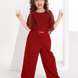 Peppermint Girls Basic Jumpsuit with Lace Inserts-36