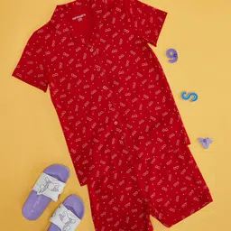 Pantaloons Junior Girls Printed Pure Cotton Shirt With Shorts-image-96