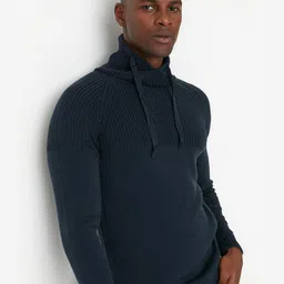Trendyol Men Navy Blue Turtle Neck Acrylic Pullover Sweater-image-92