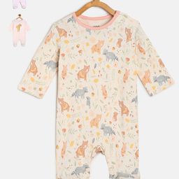MINI KLUB Infants Girls Pack of 3 Printed Pure Cotton Sleepsuit-image-68