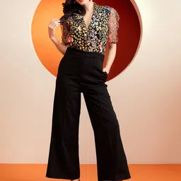 KASSUALLY Floral Printed Puff Sleeves Basic Jumpsuit-image-26
